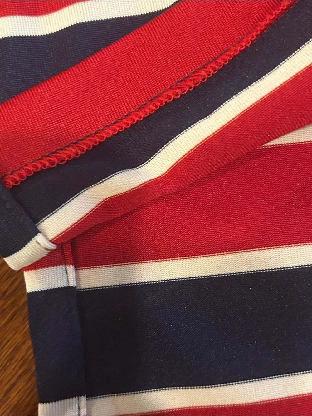 Polo Ralph Lauren Boys M 10-12 Red, Navy & White Striped Performance SS Shirt